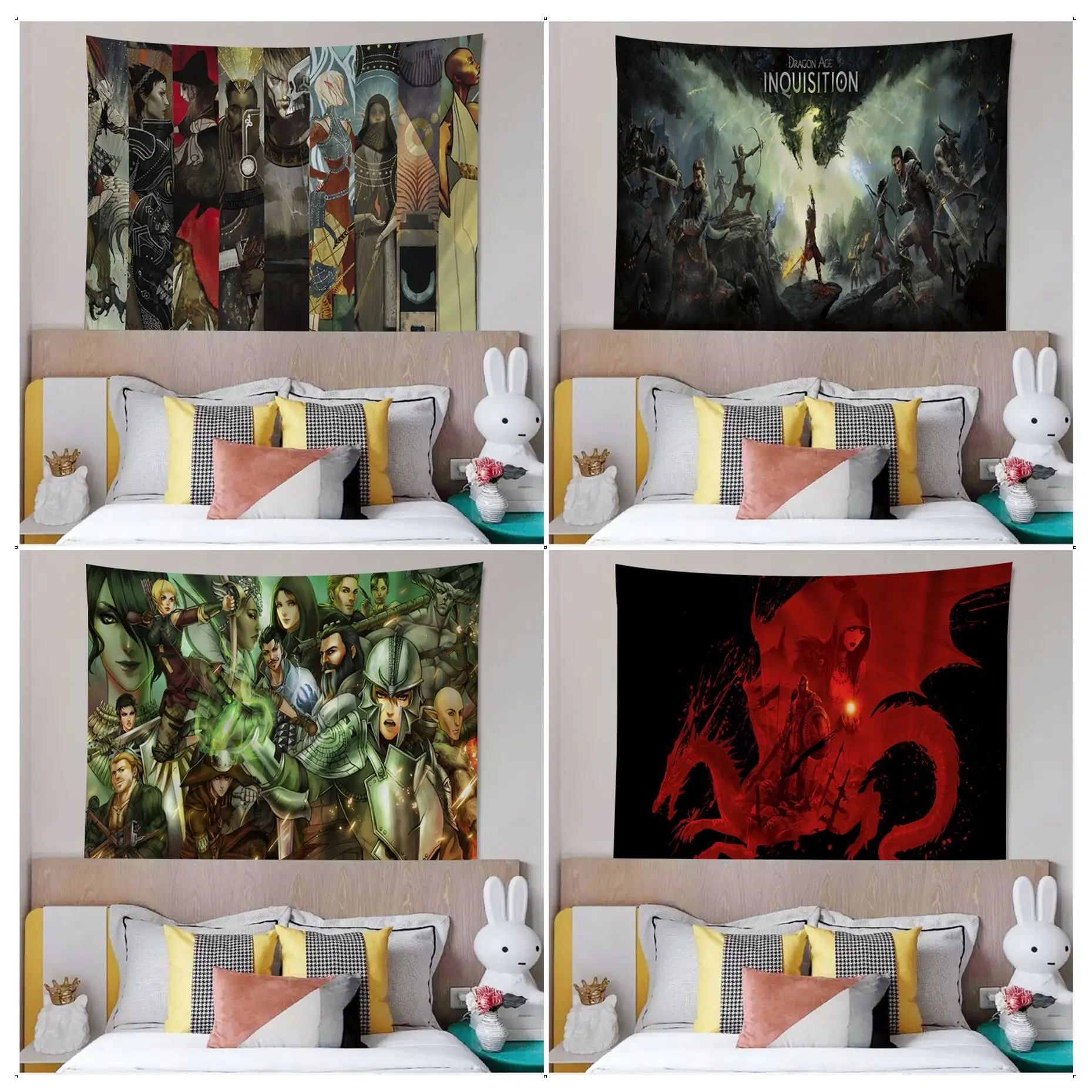 

Dragon Age Inquisition Tapestry Art Printing Japanese Wall Tapestry Anime Wall Hanging Home Decor