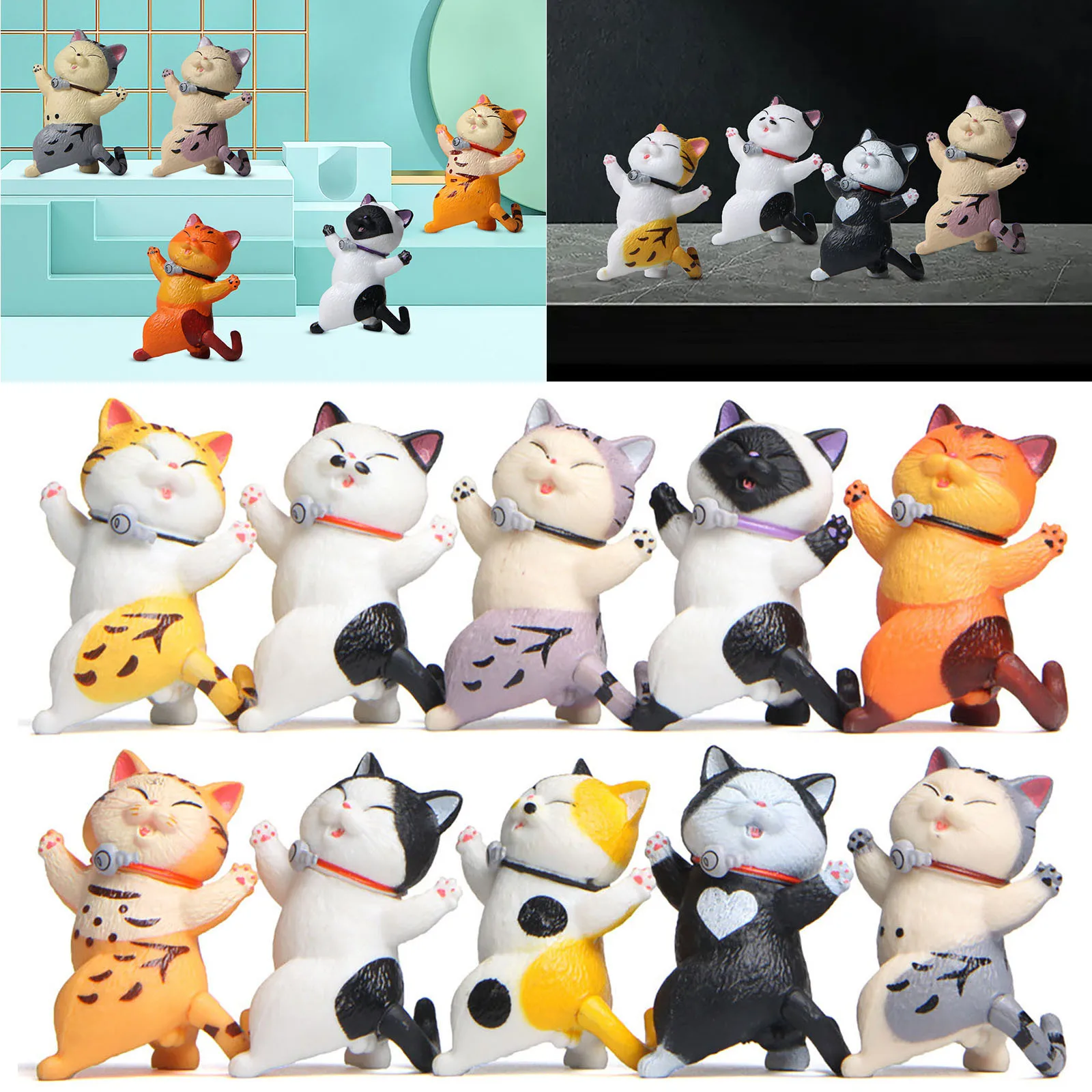 

2023 Smiles Looks Ornaments Cats Cute Turns Around Cats Creative Back Decoration Hangs