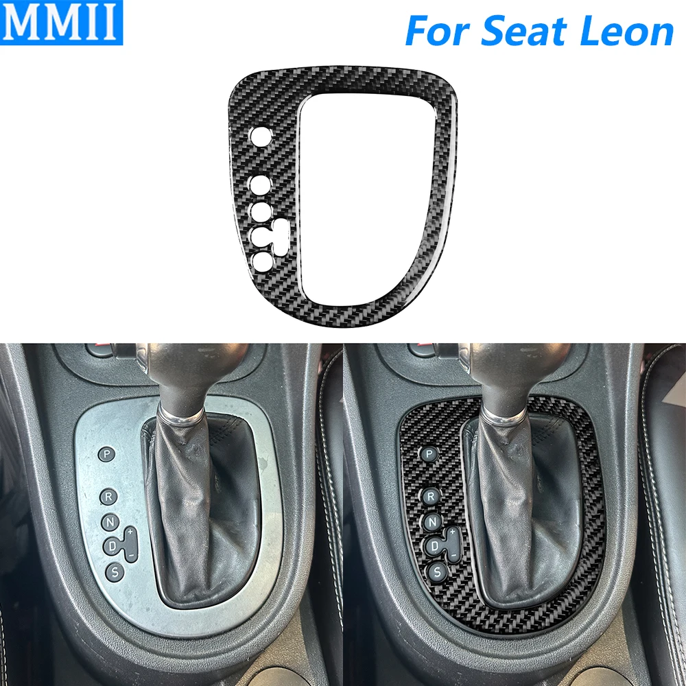 Фото Для Seat Leon 2005-2012 углеродное волокно, центральная панель управления переключением передач, накладка, автомобильные аксессуары, наклейка для украшения интерьера №1