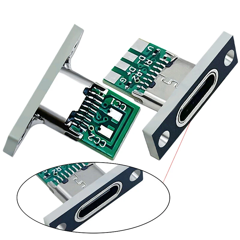 5 шт. Новый USB 3.1 Тип C разъем с винтовой фиксирующей пластиной 2 контакта 4