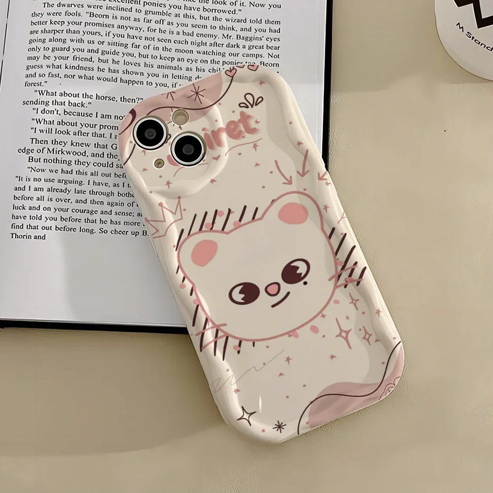 Kpop S-StrayES K-Kids Чехол для телефона Color IPhone 13 16 14 12 15 11 Plus Pro XS Max Mini X XR SE2020 Wave Light ТПУ