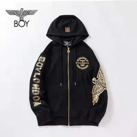 boys london spring autumn winter cotton bronzing letters long sleeve hooded cardigan jacket for menwomen couples loose jacket