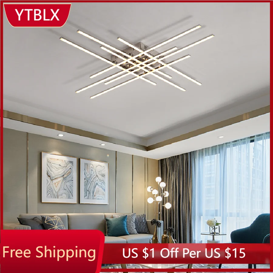 

Креативная Потолочная люстра с хромированной отделкой и регулируемой яркостью, 90-260 в