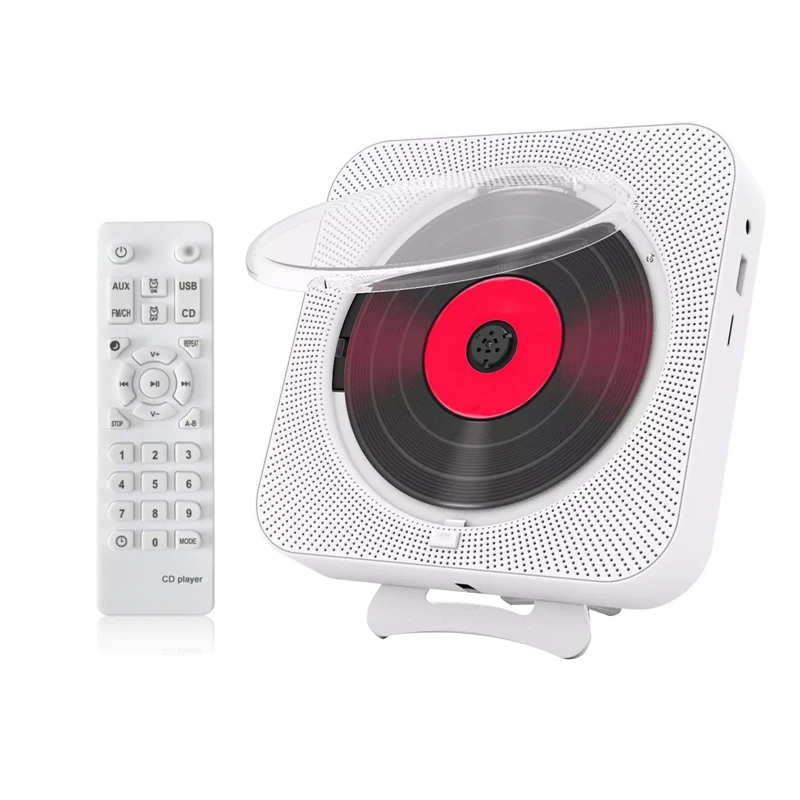

Портативный CD-плеер, Bluetooth-динамик, стерео, светодиодный экран, настенное крепление, CD-музыкальный плеер с дистанционным управлением, FM-ради...