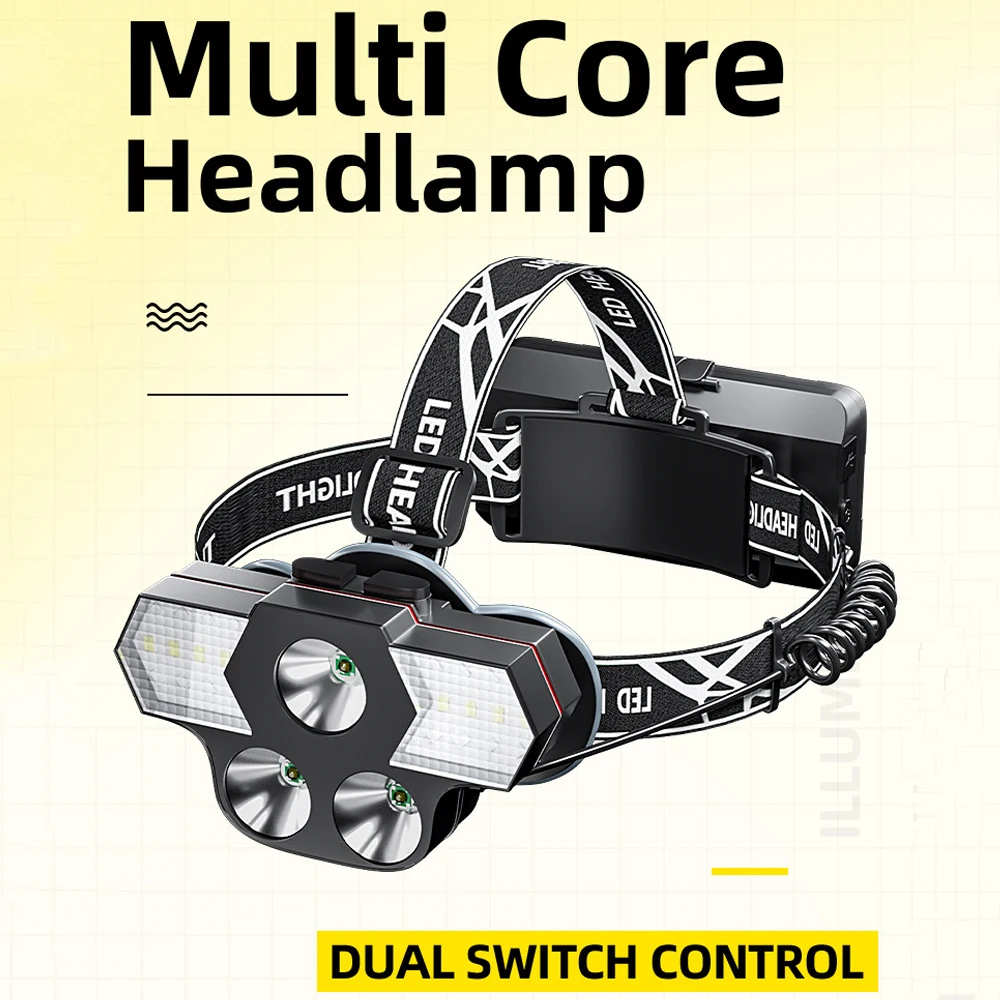 

Strong Light 18650 Headlamp New T6 Outdoor Lighting Headlight USB Rechargeable Multifunctional LED Headlights IPX45 Waterproof
