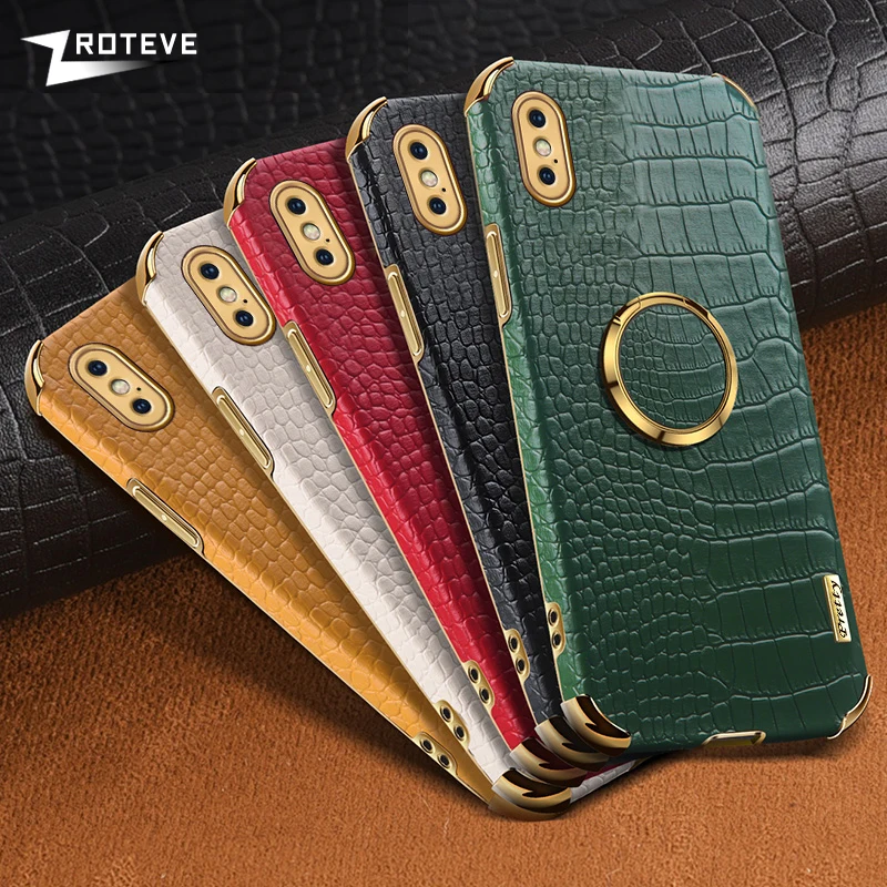 

For iPhonex Case Zroteve Crocodile Pattern Leather Cover For iPhone X XR XS Max For iPhoneXS iPhoneXR Shockproof Phone Cases