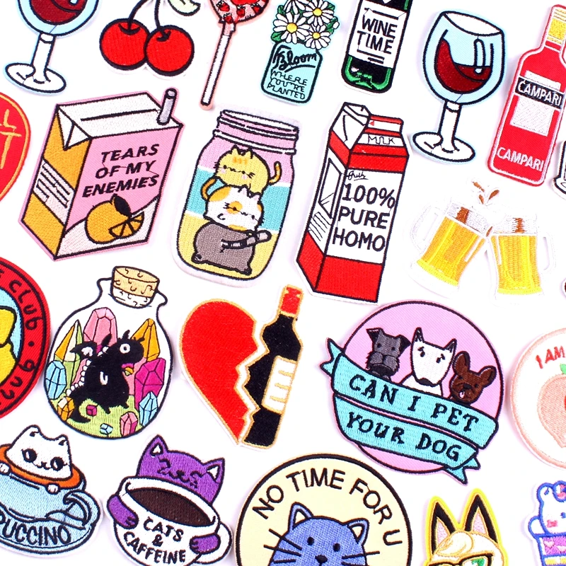 Термоклейкие нашивки с вышивкой в виде мультяшной бутылки для одежды - купить по