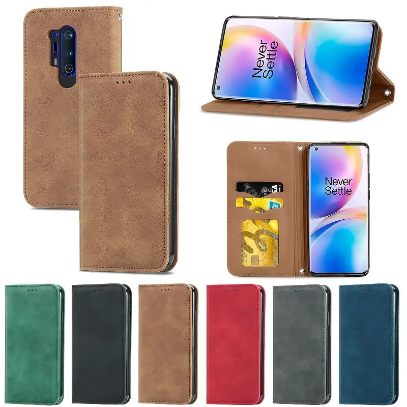 

Matte Leather Card Wallet Phone Case For OnePlus Nord CE 2 2T N200 5G N100 N20 11R 10T 9RT 8T 7T Pro Magnetic Holder Flip Cover
