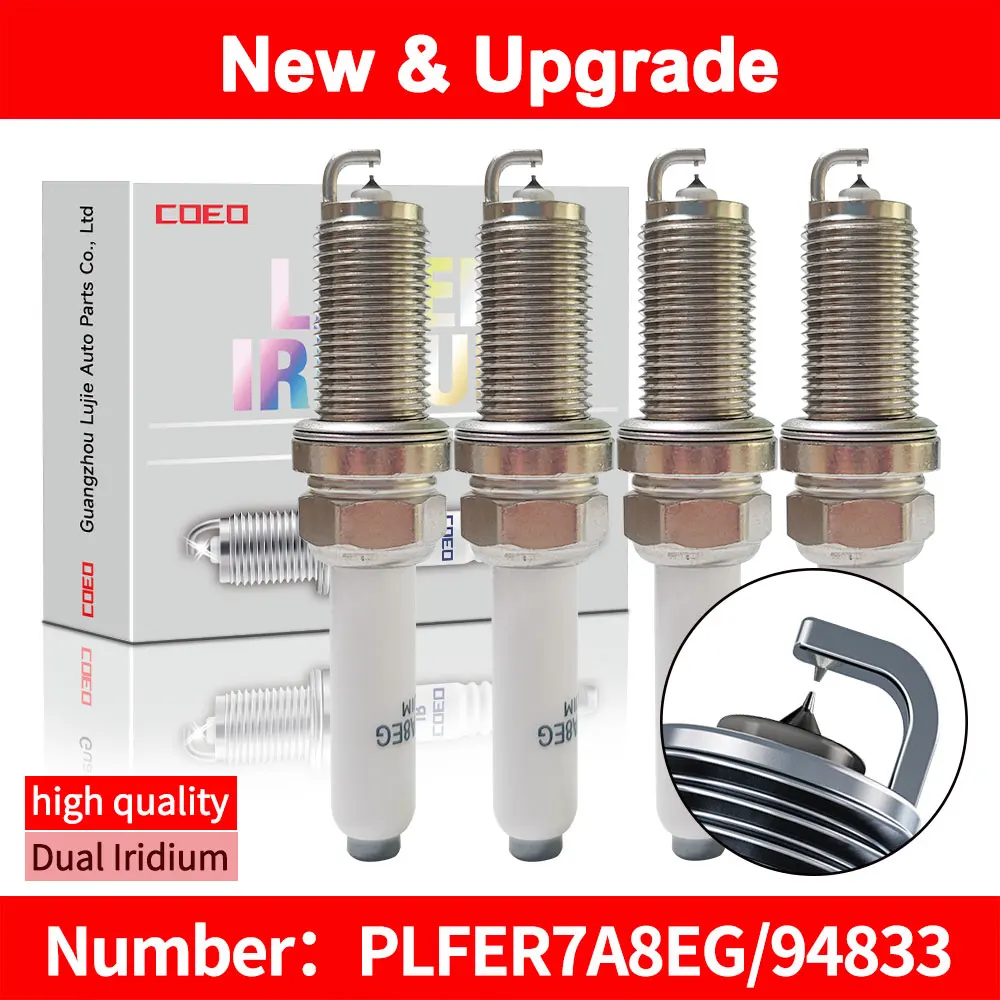 

PLFER7A8EG 94833 двойная иридиевая свеча зажигания для VW Beetle Golf R Tiguan AUDI SKODA 2.0T 06K 905601 Б 06К 905611 C