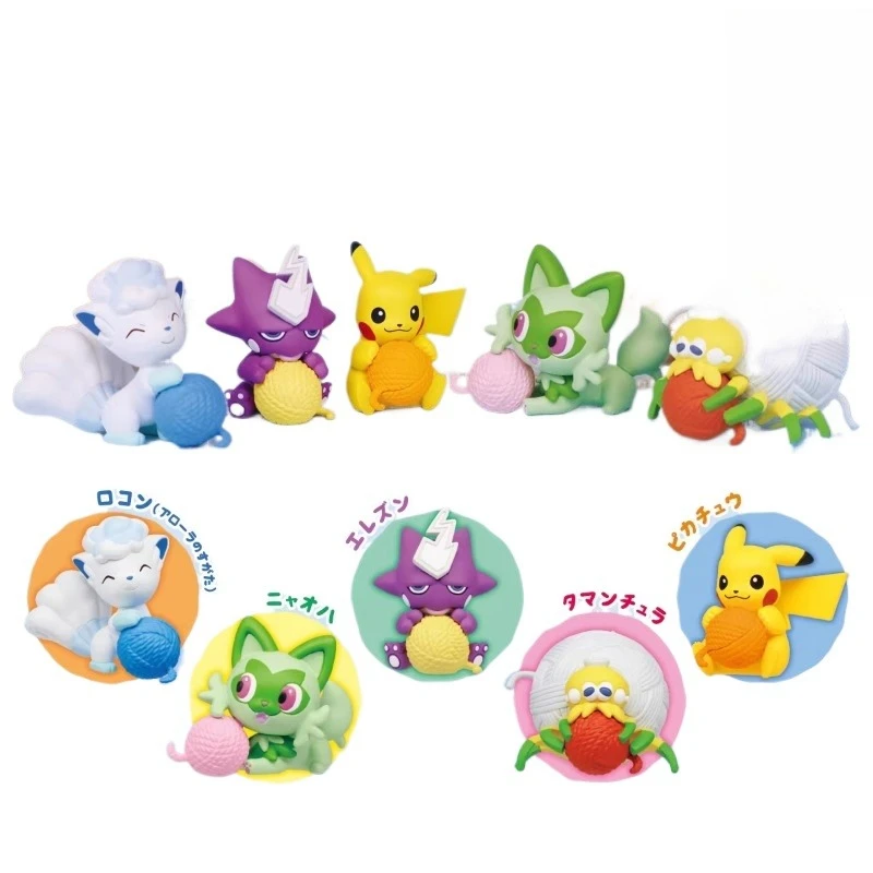 Фото Пикачу Сприigatito Покемон Caddice Ball Series Gashapon Орнамент Kawaii Праздничные подарки Фигурка Модель игрушки №2