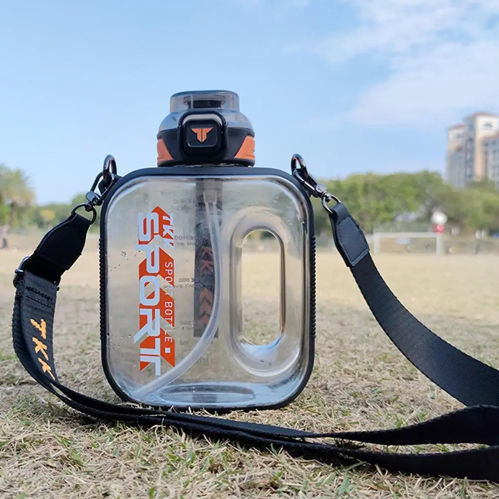 

2000ml Water Bottle Large Capacity Kettle With Straw For Sport Fitness Camping Cycling Outdoor Portable Big Water Cup Hot J0H5