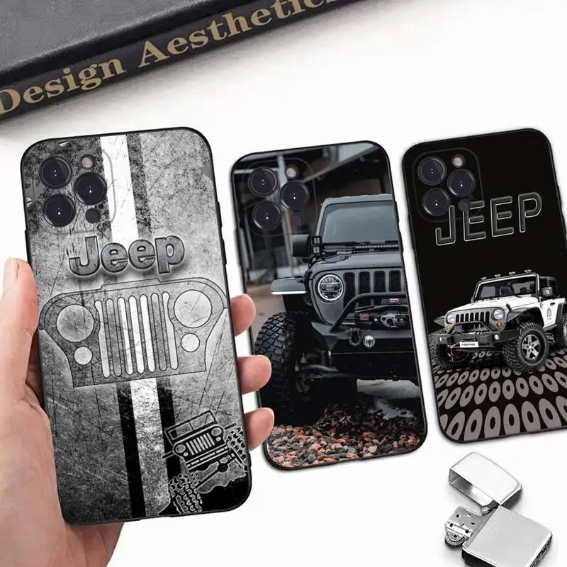 

Jeep Car Luxury Phone Case For iPhone 8 7 6 6S Plus X SE 2020 XR XS 14 11 12 13 Mini Pro Max Mobile Case