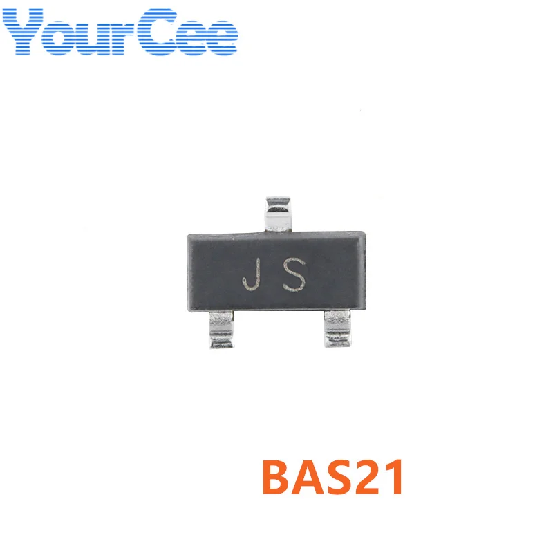 100 шт., переключатели BAW56 A1 BAV70 A4 bab99 A7 bab23c KT6 BAS21C JS3 BAS21 JS SOT-23 SMD