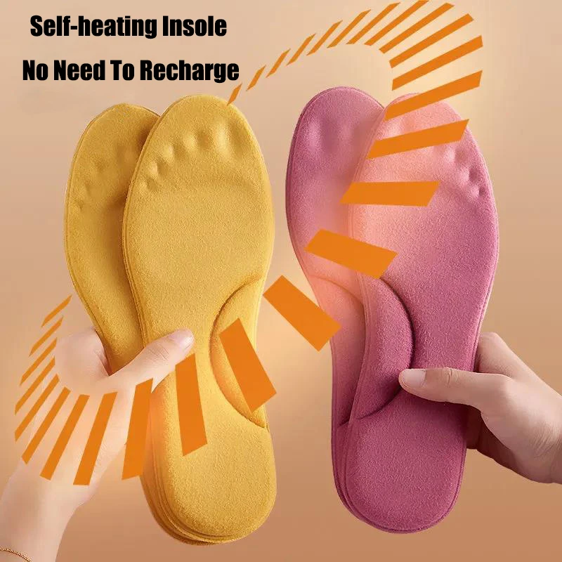 Winter Warm Heated Insoles for Shoes Men Women Sport Running Insoles Memory Foam Self Heated Foot Warmer Arch Support Shoe Pads