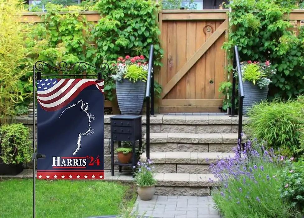 Детский кот женский садовый флаг Kamalas 12x18 дюймов президент Камалы Харриса 2024