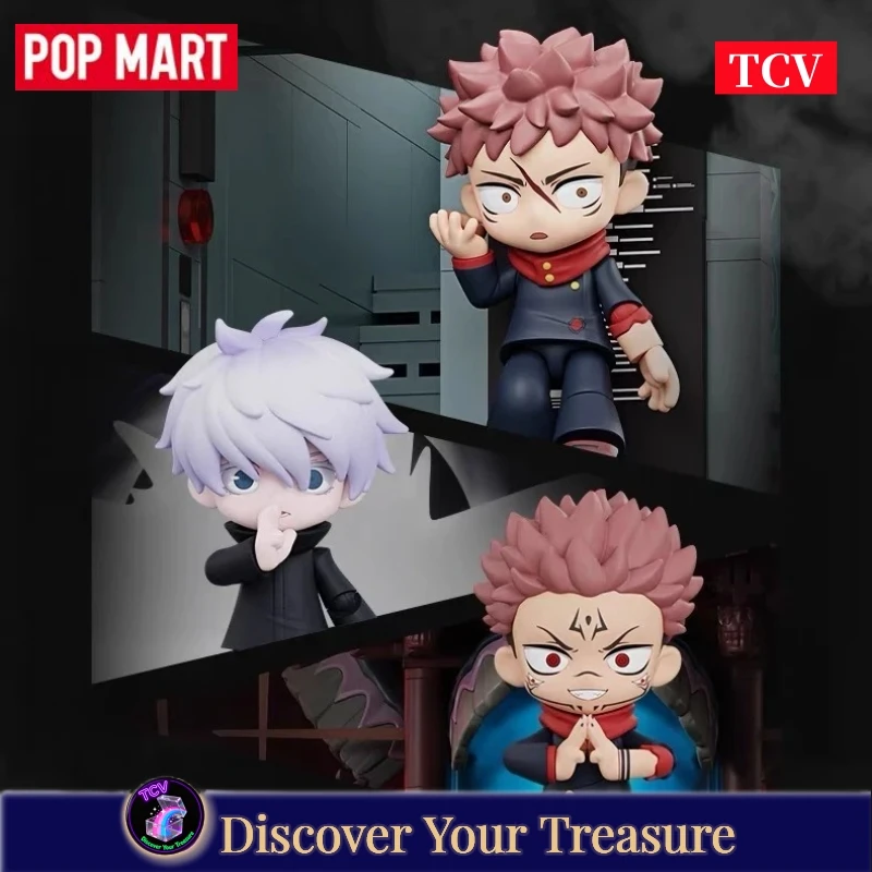 Фото Оригинальный Pop Mart Jujutsu Kaisen Blind Box: Сюрприз-бокс с фигурками Сатору Годжо и Итадори Юдзи, аниме-конструктор, коллекционная кукла-игрушка №1