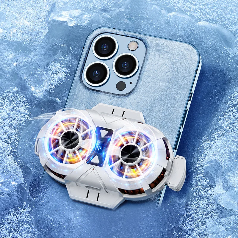 Najtaniej 2 Fan Backpack Mobile Phone Cooler Three-speed Cell Cooler Charger Portable Gaming Radiator For Android Iphone 8 X 11 12 13 2022