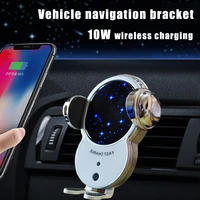 10w qi car phone holder support wireless charger smart infrared sensing for air vent car charger wireless for iphone samsung