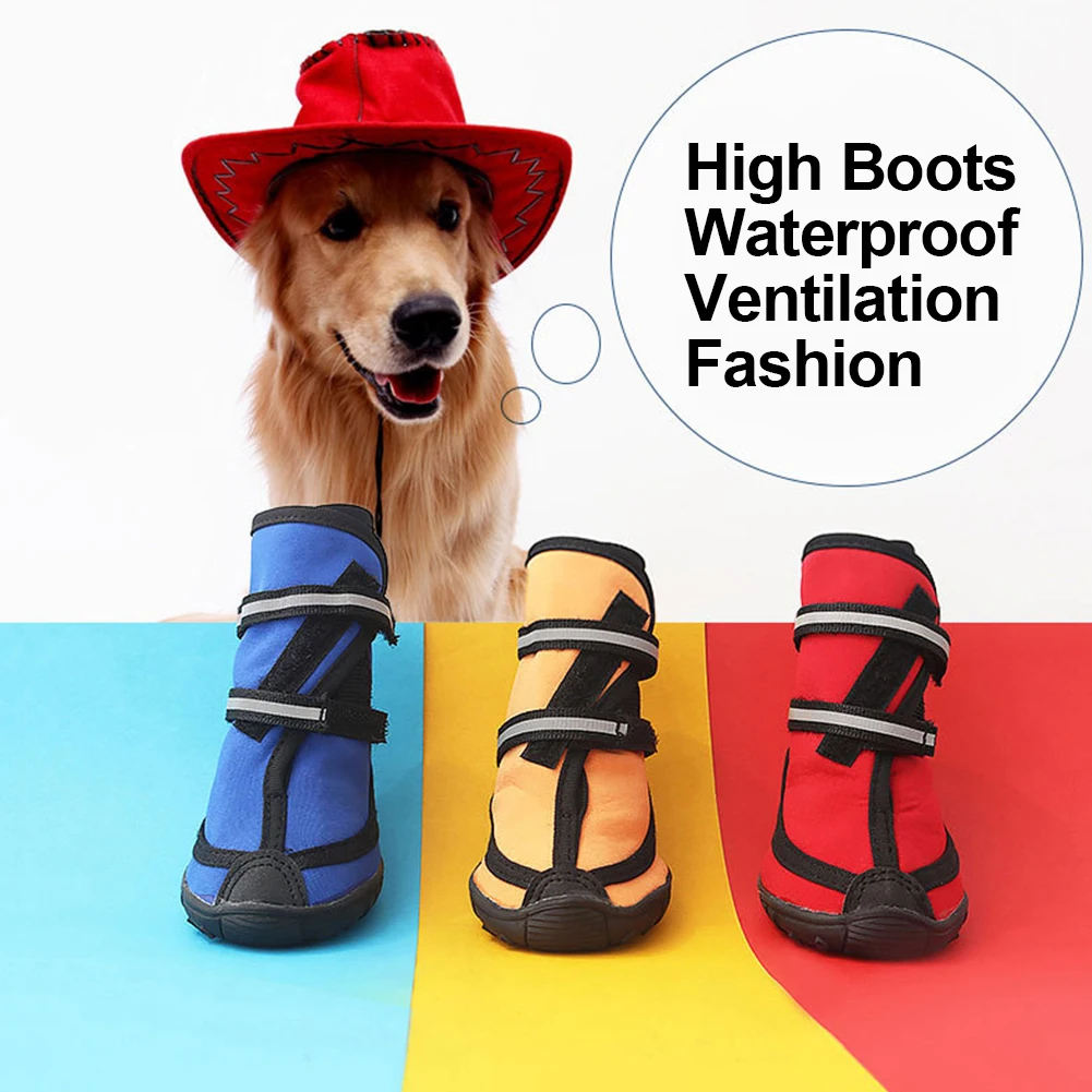 

Всесезонная фотообувь для маленьких и больших собак, светоотражающие повязки, резиновые сапоги для домашних животных, обувь для больших со...