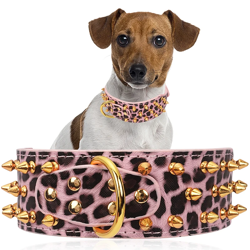 

Anti-Bite Spiked Studded Pet Dog Collar PU Leather For Dogs Sport Padded Bulldog Pug Puppy Big Dog Collars Pets Supplies