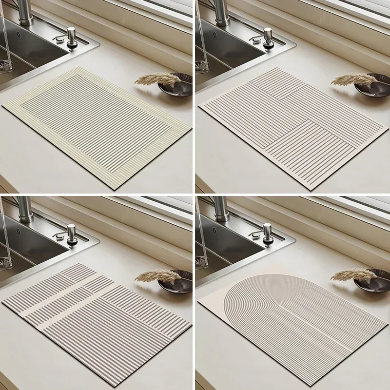 Коврик из диатомита сливной коврик кухонный сушилка для посуды с принтом