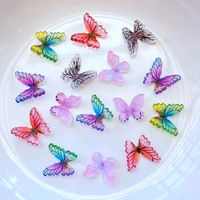 20pcs new cute resin mini 3d butterfly flat back cabochon scrapbook kawaii diy embellishments accessories