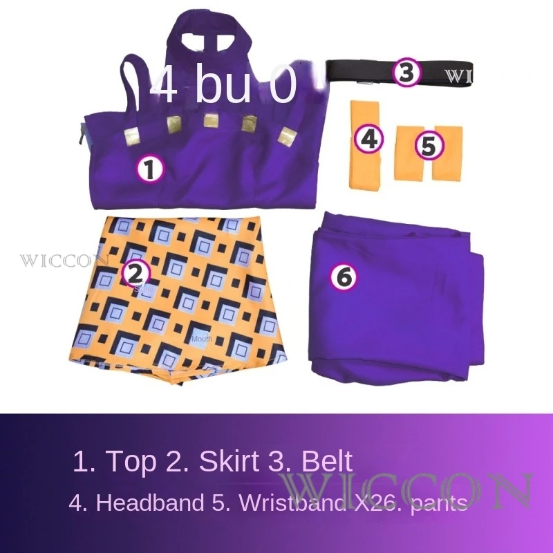 Невероятные приключения Джоджо Гирга Нарансия Косплей Костюм Сексуальный топ