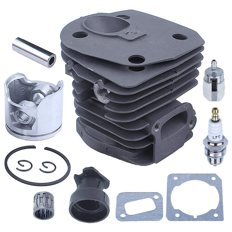 

44MM Chainsaw Cylinder Piston Gasket For Husqvarna 350 351 353 With Intake Manifold Needle Bearing Spark Plug