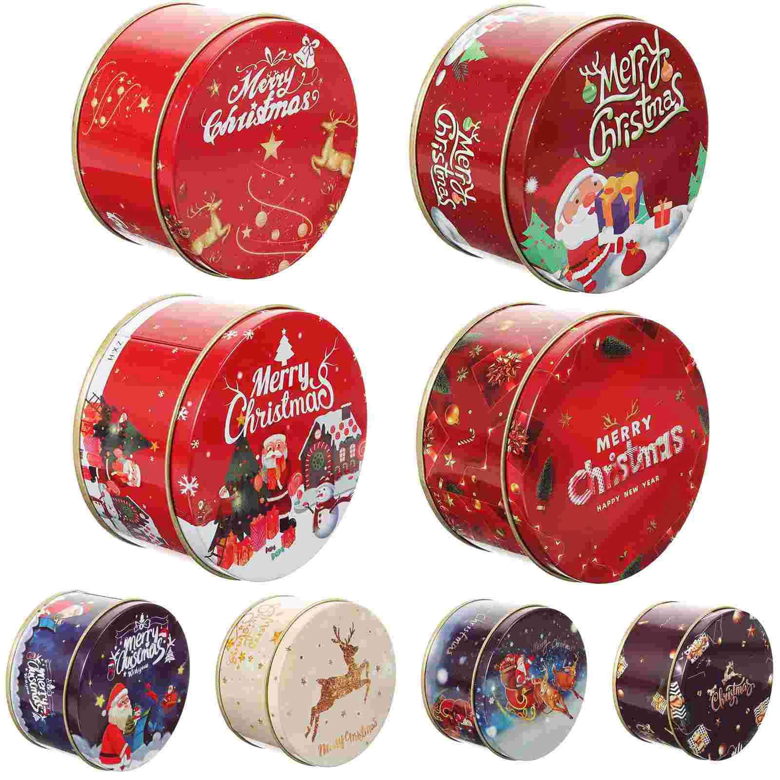 

8 шт., коробки для поздравительных открыток, рождественские подарочные коробки, металлические коробки для хранения карт, маленькие коробки с крышками