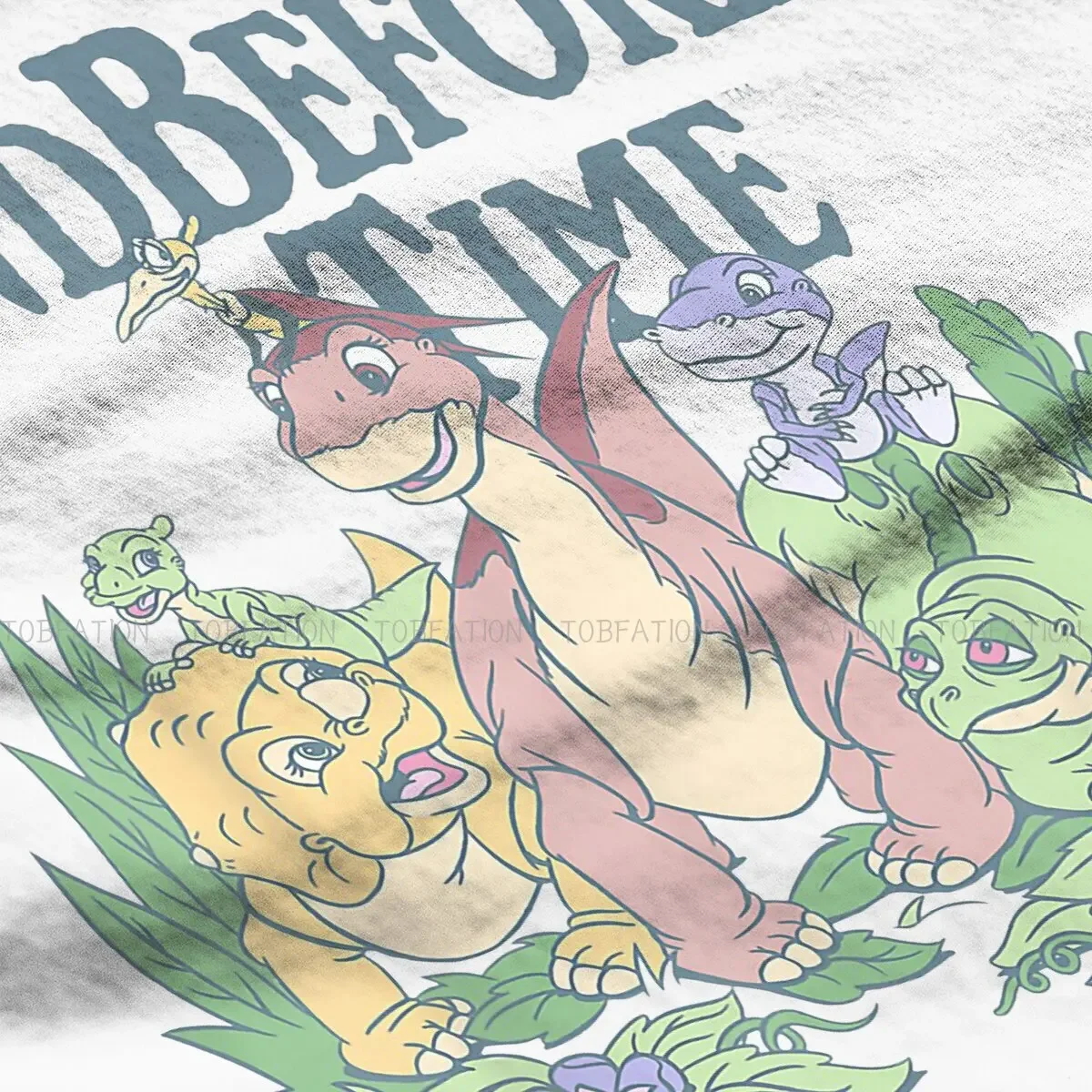 z dinozaurami poliestrowe koszulki Land Before Time pastelowe przyjaciele drukuj Homme T Shirt śmieszne topy 6XL