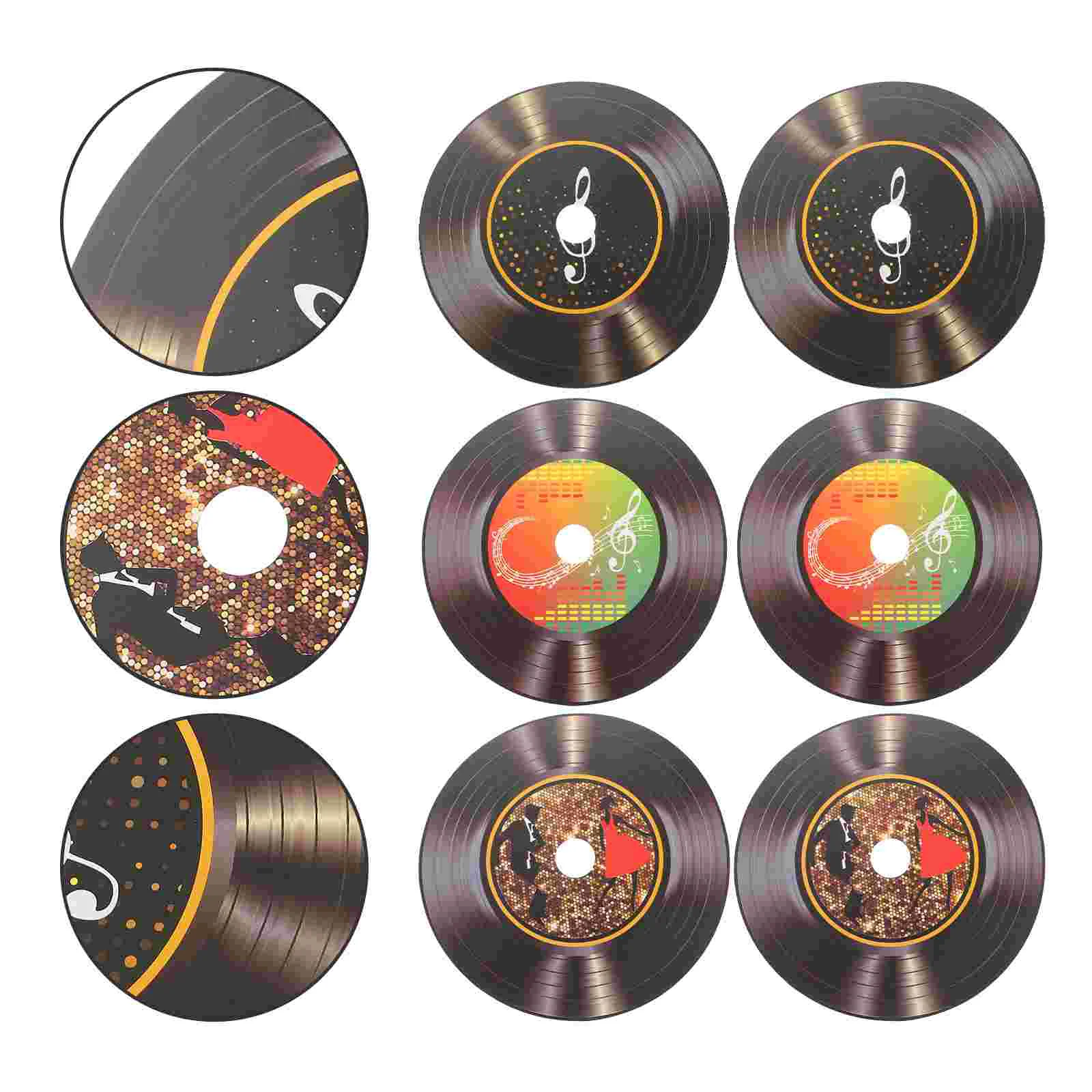 12 Pcs Vinyl Record Decoration Wall Ornaments Decorative Records Shop Cds For Aesthetic Disco Household Gift