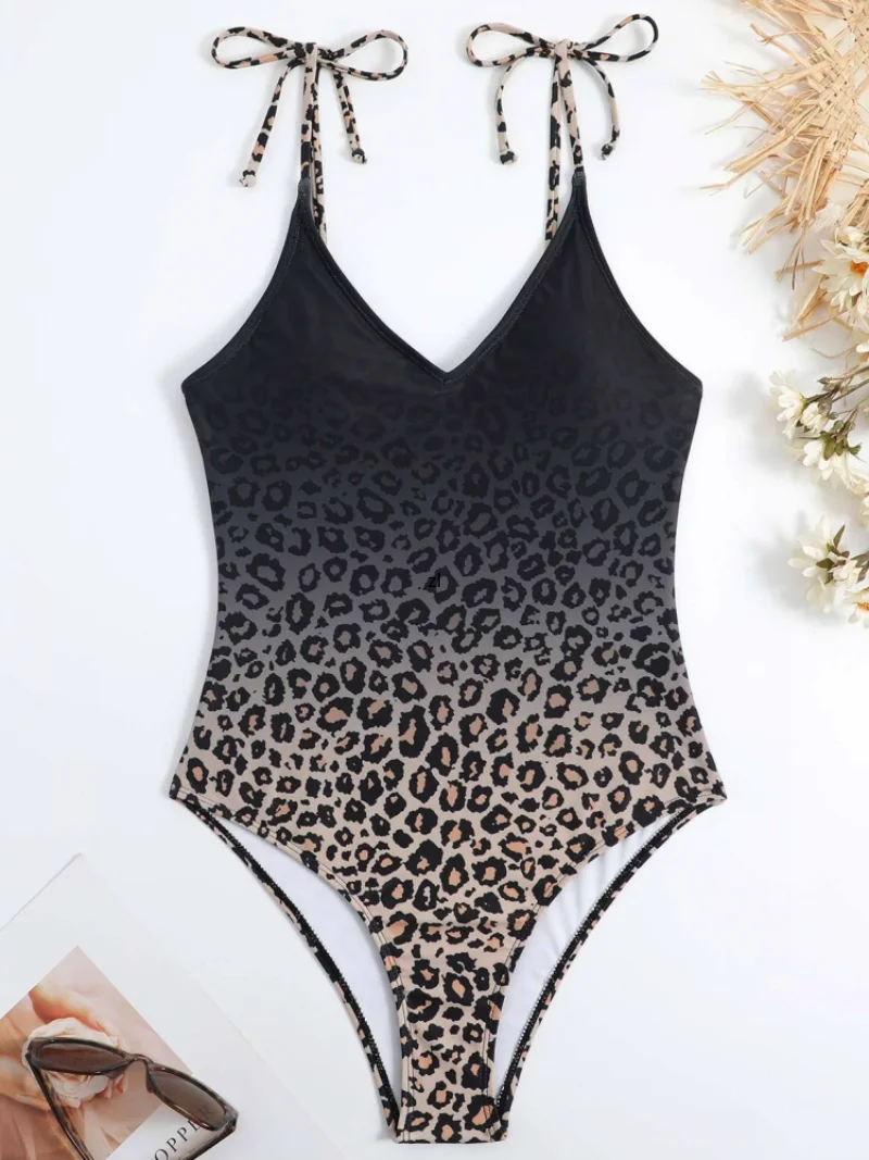 Two Piece Bodysuits Skirt Suits Swimsuit Beach Skirt Leopard Print Cover Up Luxury Swimwear Surf Wear Beachwear Women 2023
