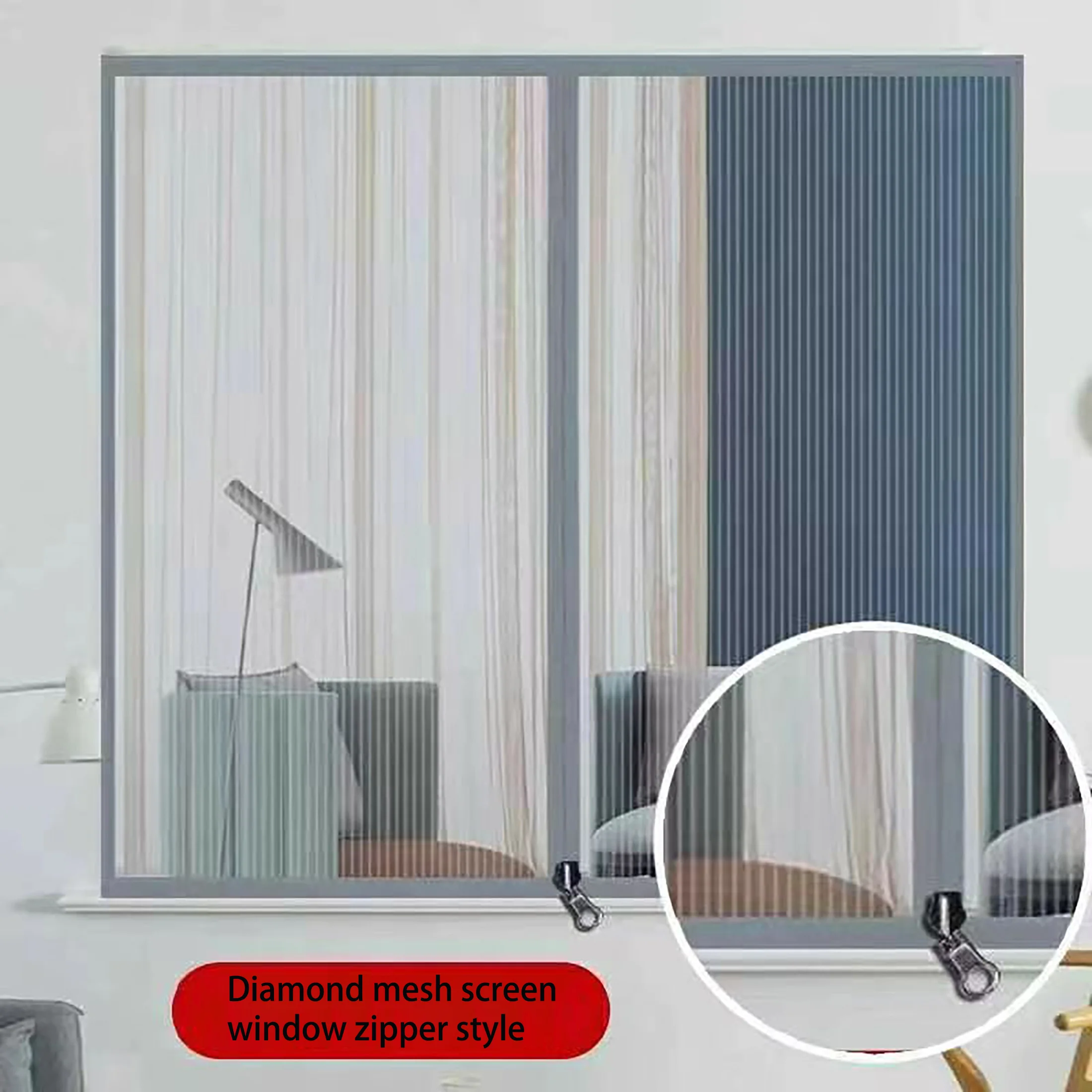 Москитная сетка на молнии с ромбовидной сеткой дверная занавеска экранное окно