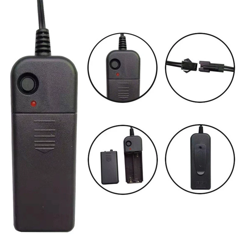 Фото Новый плавный бег EL проволочная полоса батарея USB-переключатель неоновые светящиеся гирлянды DIY веревочная трубка Хэллоуин черный свет многоцветный №2