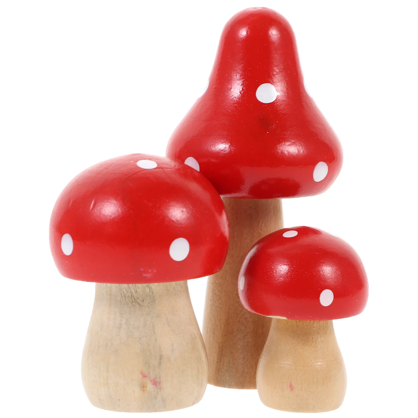 

Mushroom Miniature Garden Ornament Mini Wooden Accessories Landscape Figurines Mushrooms Micro Figurine Desk Sculpture Decor