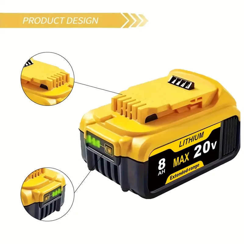 Аккумулятор для Dewalt 20 В DCB200 DCB206 DCB207 DCB204 DCB203 DCB201 DCB208 DCB180 серии DCD/DCF/DCG/DCS