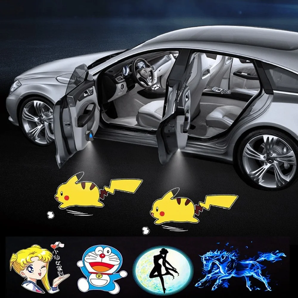 

Прожектор для автомобиля, аниме-проектор, новинка, динамический прожектор для кино, подарок, атмосфера, анимированный Ночной проектор, Предупреждение ная лампа для двери автомобиля