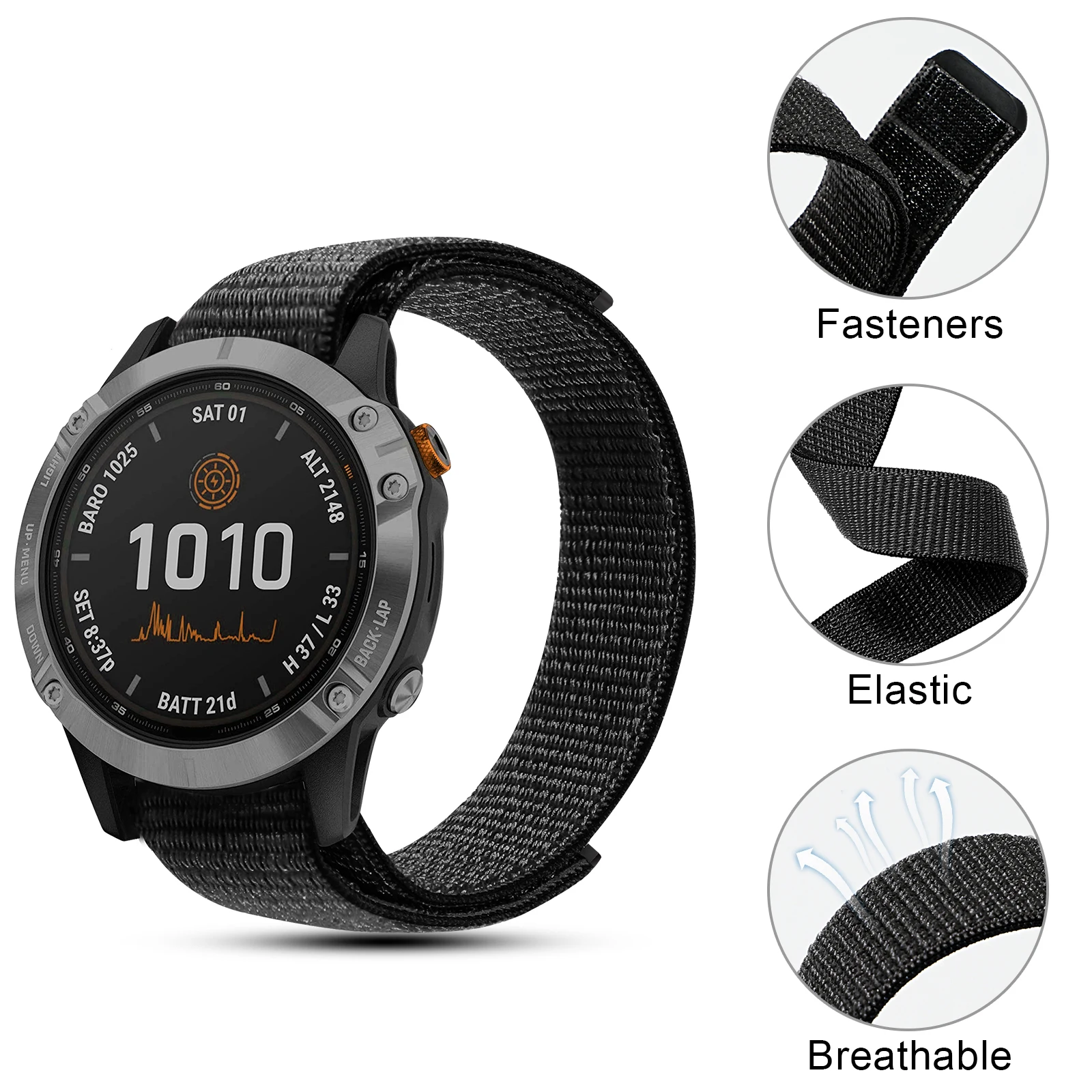 

22mm 20mm Nylon Strap For Garmin Fenix 6 5 6S 5S Pro Plus/Forerunner 935 945 Bracelet Hook and Loop Quick Dry Watch Band Correa
