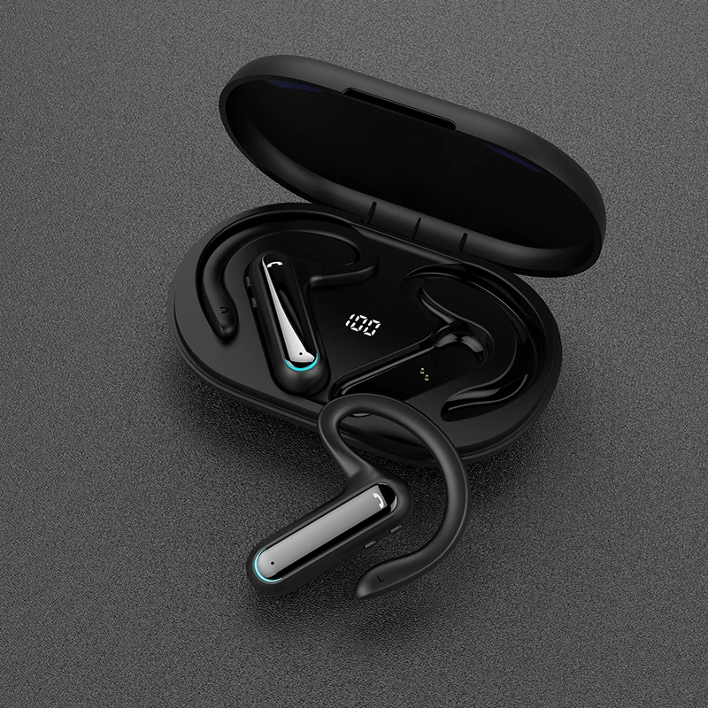 

Voice Assistant Function -compatible Tws Earphones Stereo Earbuds Non-in-ear Headset WIth Charging Box
