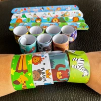 15 different jungle birthday decoration slap bracelets safari animals party supplies lion tiger fox printed boy girl gifts guest