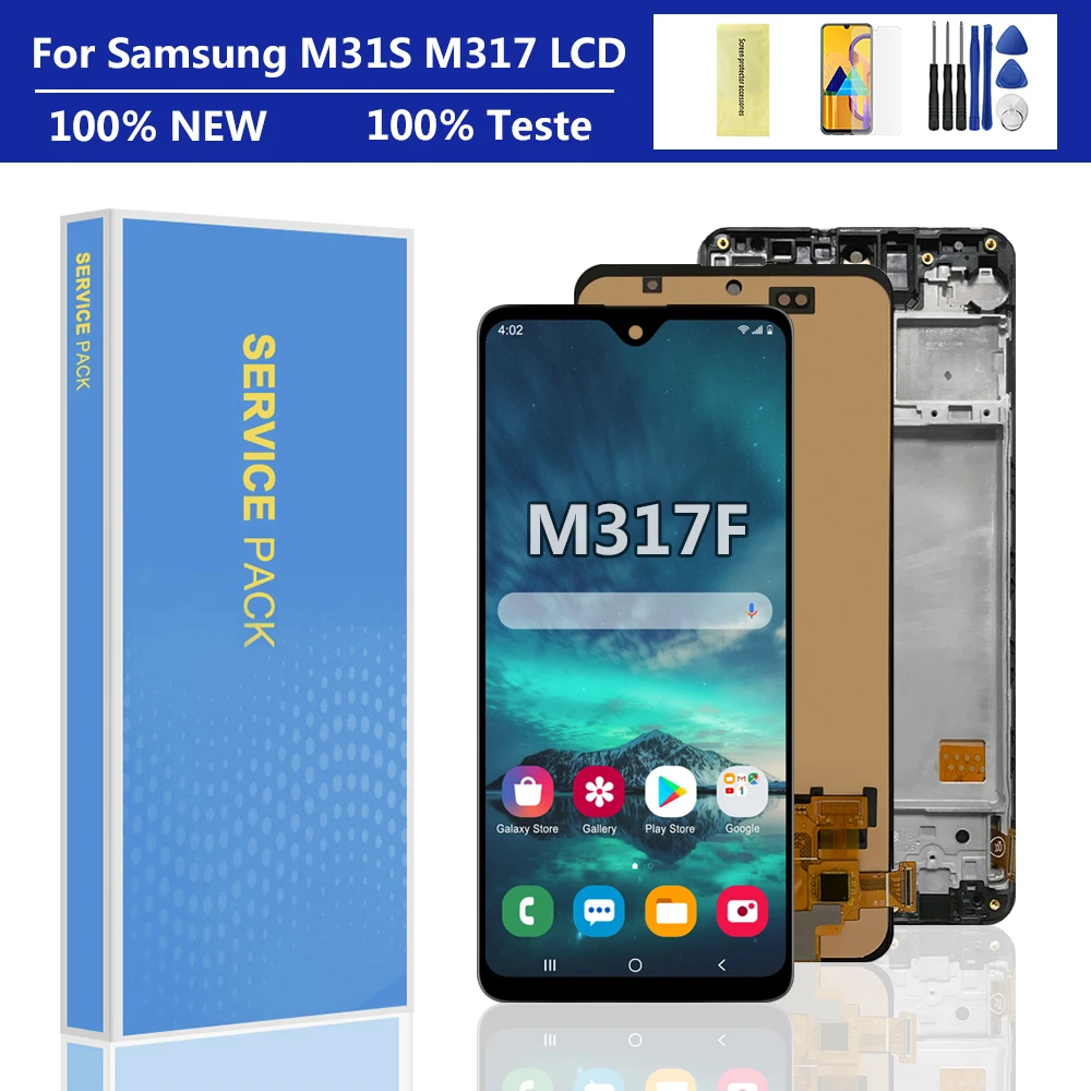 

Super AMOLED M31S Display For SAMSUNG Galaxy M31s M317 M317F SM-M317F/DS LCD Touch Screen Digitizer Assembly Replacement