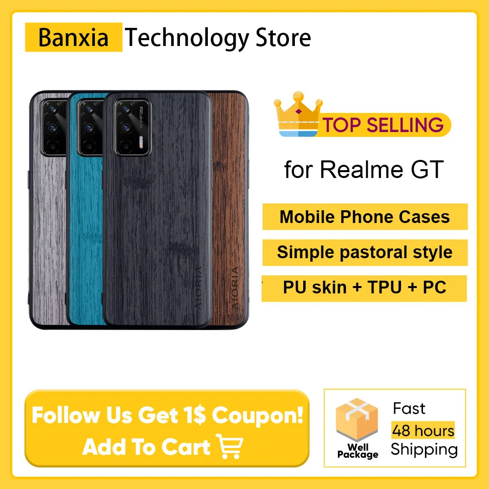 

[New] Phone Case for Realme GT 2 2Pro Master Neo 2 2T 3 3T 5G Bamboo Wood Pattern Leather Cover for Oppo Realme Gt Neo 2t Case