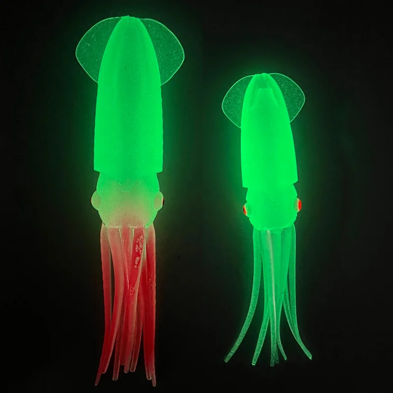 

ZYZ Luminous Squid Soft Bait For Ribbon Fish Fishing Lure 12cm 15cm Artificial Fakebait Night Sea Fishing Tackle Accessories