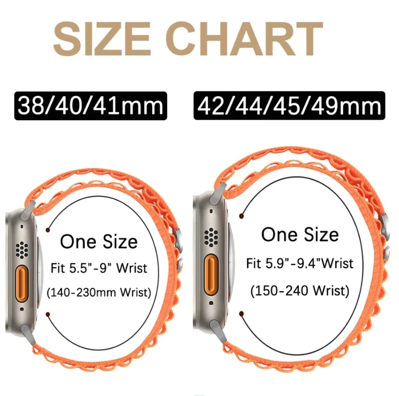 For Apple watch Series 8 7 6 5 4 3 SE 45mm 44mm 40mm 41mm 42mm Nylon Adjust bracelet wristband For iwatch Ultra 49mm Alpine Loop