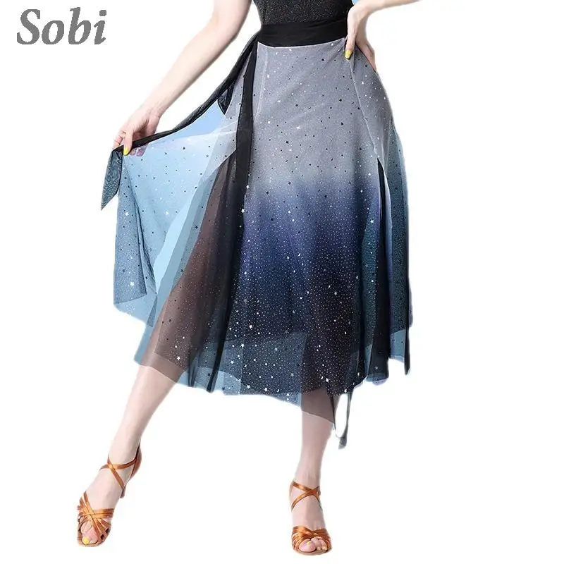 

Мини-юбка для латиноамериканских танцев с блестками и поясом