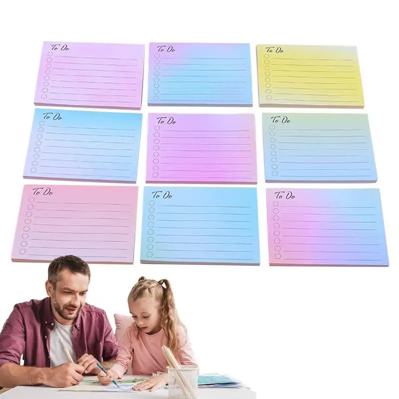 

Lined Sticky Notes For Planner 9pcs 450 Sheets Adhesive Lined Planning Pad Self-Stick Note Pads For Classroom Company Home