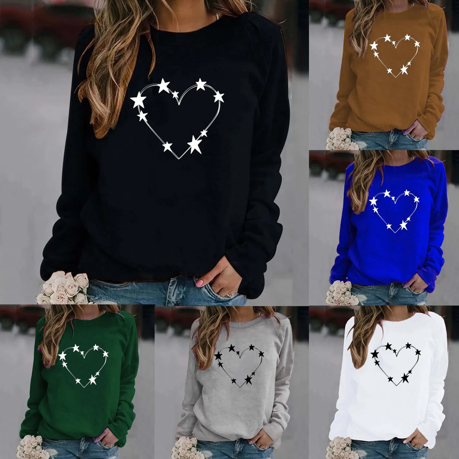 

Женские свитшоты с круглым вырезом и принтом для девочек-подростков, повседневные свитшоты, Свободная Женская одежда, свитшот для женщин