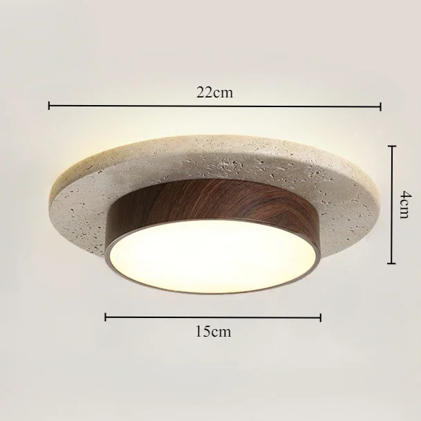 

Светодиодный каменный потолочный светильник в японском стиле в стиле ретро, травертин, средневековый потолочный светильник для спальни, коридора, балкона, желтого камня