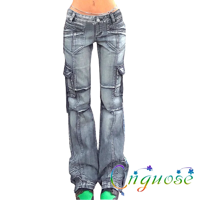 

2021 женская одежда ретро винтажный Стиль Прямые джинсы джинсовые женские брюки инструментальные локомотивные брюки для женщин