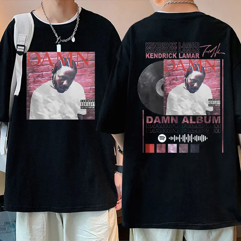 

Rapper Kendrick Lamar Damn Album Graphic T Shirt Streetwear Men Women Hip Hop Oversized Tshirt Male Short Sleeve Man Cotton Tees